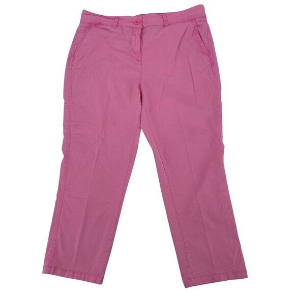Crown & Ivy Size 10 Pink Charolette Chino Pants Casual Preppy - Picture 1 of 9